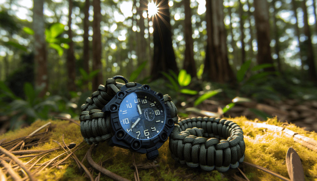 Kit 2 Bracelets De Survie En Paracorde 21 En 1 - Vert, Avec Outils Intégrés (couteau, Boussole, Sifflet...)